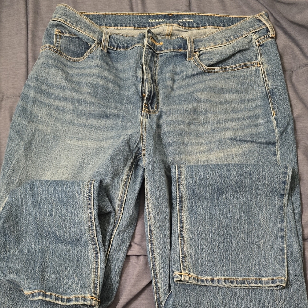 Old Navy Women's Med Blue Boyfriend Jeans with Patch Details